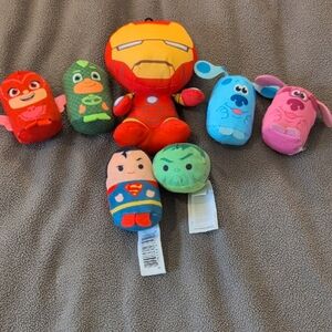 Colorful Superhero and Cartoon Plush Toy Collection